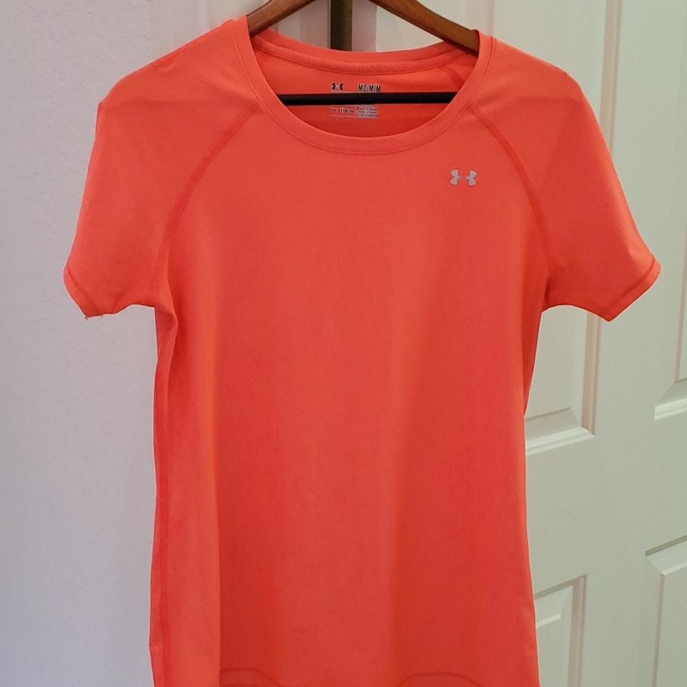 Coral Fitted Under Armour Shirt